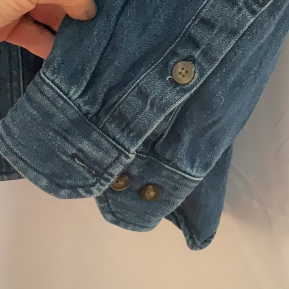 Carhartt dark wash denim Original Fit collared button down size M - Picture 3 of 7